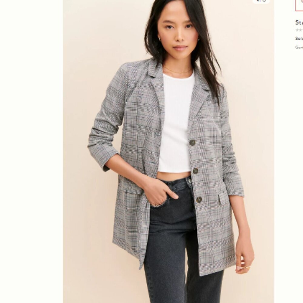 BD Dakota x Steve Madden Plaid Behavior Longline Blazer Size Medium - Picture 3 of 11